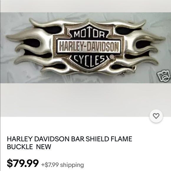 HARLEY-DAVIDSON Flame Tooled Black Leather Belt & Belt Buckle Size 36 - Picture 15 of 16